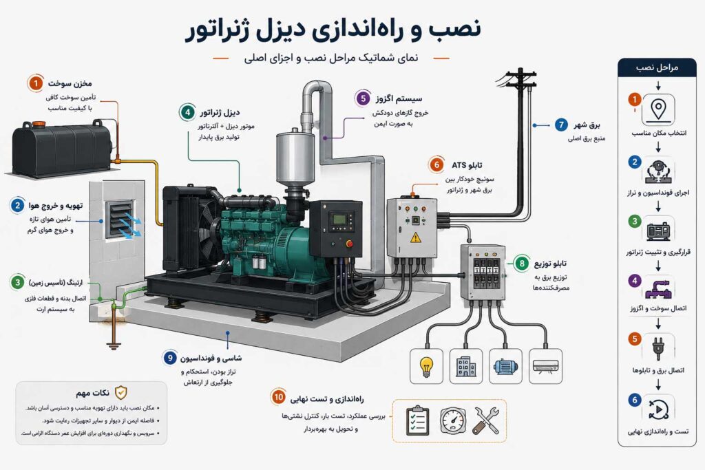 نصب و راه اندازی دیزل ژنراتور